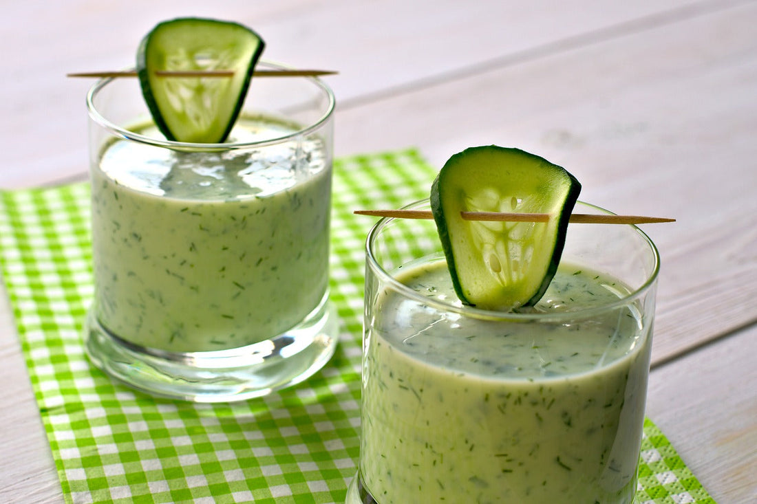 cucumber soup with essential oils